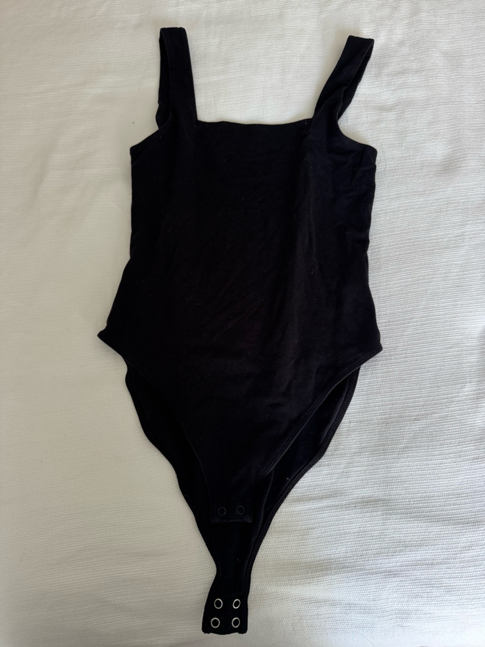 Women's Black Square Neckline Bodysuit